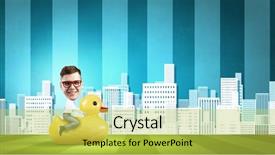  Presentation with work the word in your life - Cool new PPT layouts with break riding on plastic duck backdrop and a  colored foreground