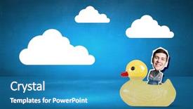  Presentation with duck - Theme with break riding on plastic duck background and a  colored foreground