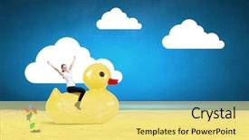  Presentation with work the word in your life - Cool new presentation with break riding on plastic duck backdrop and a yellow colored foreground