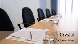  Presentation with water glass - Slide deck featuring break room - image of glass of water background and a  colored foreground