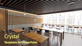  Presentation with bar - PPT theme having break room - modern coffee bar interior background and a tawny brown colored foreground