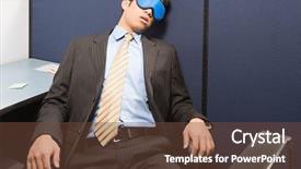  Presentation with sleeping - Audience pleasing slides consisting of cover habit - businessman sleeping backdrop and a tawny brown colored foreground