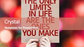  Presentation with limits - Audience pleasing slide set consisting of sign saying change - only limits in life are backdrop and a coral colored foreground