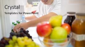  Presentation with cold plasma - Slide set having food refrigerator - taking cold bear from fridge background and a lemonade colored foreground