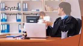  Presentation with two roads - Presentation theme with lawyers working in the office background and a  colored foreground