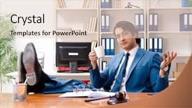  Presentation with courtroom - Presentation design having young handsome judge sitting background and a lemonade colored foreground