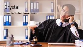  Presentation with truth - Slide set enhanced with speak truth - young handsome judge working background and a  colored foreground