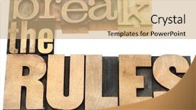  Presentation with blocks - Presentation design featuring break the rules - refuse background and a coral colored foreground