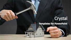  Presentation with real estate - Slide set consisting of break up - close up of hand keeping background and a dark gray colored foreground