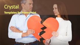  Presentation with broken heart - Audience pleasing slide set consisting of break up - couple holding broken heart shape backdrop and a tawny brown colored foreground