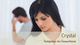  Presentation with dispute - Colorful presentation theme enhanced with break up - depressed couple has dispute backdrop and a lemonade colored foreground