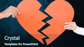  Presentation with hearts - Cool new slides with break up - hand of couple holding broken backdrop and a wine colored foreground