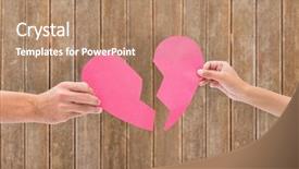  Presentation with broken heart - Audience pleasing slides consisting of break up - hands holding two halves backdrop and a coral colored foreground