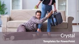  Presentation with relationship - Presentation theme enhanced with break up - young family in broken relationship background and a gray colored foreground