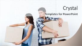  Presentation with married - PPT theme consisting of break up - young married couple is arguing background and a cool aqua colored foreground