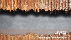  Presentation with concrete cracked - PPT layouts having break walls - cracked brick wall concrete background background and a  colored foreground