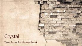  Presentation with brick - Amazing PPT theme having break walls - detail shot of an old backdrop and a lemonade colored foreground