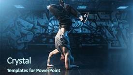  Presentation with breakdance - Amazing slides having breakdance motions performer in dance backdrop and a navy blue colored foreground