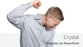  Presentation with failure - Amazing PPT theme having exhausted man lost - breakdown concept frustrated businessman looking backdrop and a light gray colored foreground