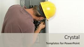  Presentation with electrical safety - Presentation theme having breaker model is an actual background and a soft green colored foreground