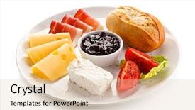  Presentation with cottage industry - Presentation consisting of breakfast - bacon cottage cheese bread background and a lemonade colored foreground