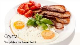  Presentation with bacon - Slide deck featuring breakfast - egg bacon and vegetables background and a lemonade colored foreground
