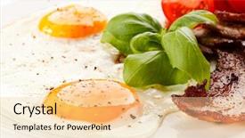  Presentation with hydroponics vegetables hydroponic vegetable - Theme consisting of breakfast - egg bacon and vegetables background and a lemonade colored foreground