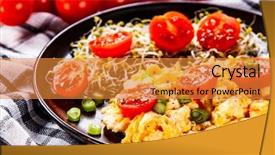  Presentation with hydroponics vegetables hydroponic vegetable - Audience pleasing slides consisting of breakfast - scrambled eggs with vegetables backdrop and a gold colored foreground