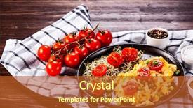  Presentation with hydroponics vegetables hydroponic vegetable - Theme featuring breakfast - scrambled eggs with vegetables background and a red colored foreground