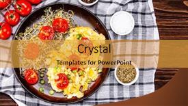  Presentation with hydroponics vegetables hydroponic vegetable - Cool new slides with breakfast - scrambled eggs with vegetables backdrop and a gold colored foreground