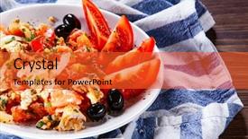  Presentation with hydroponics vegetables hydroponic vegetable - Slide set with breakfast - scrambled eggs with vegetables background and a red colored foreground