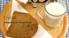  Presentation with cow - Slides enhanced with breakfast and sweet cow background and a gold colored foreground