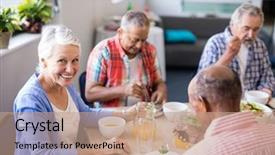  Presentation with audit nursing home - Slide deck with breakfast at table in nursing background and a coral colored foreground