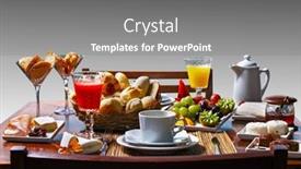  Presentation with hotel - Slides consisting of breakfast-at-the-hotel-restaurant background and a gray colored foreground