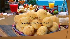  Presentation with snack - Slide set consisting of breakfast-at-the-hotel background and a yellow colored foreground