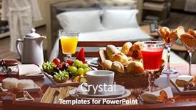  Presentation with juices - Amazing PPT theme having breakfast-at-the-hotel backdrop and a tawny brown colored foreground