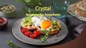  Presentation with breakfast sandwich - Slide deck having breakfast avocado sandwich with fried background and a tawny brown colored foreground