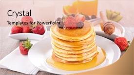  Presentation with pancake - Slide deck enhanced with breakfast breakfast - pancake background and a coral colored foreground