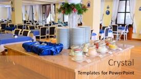  Presentation with sauces - Slides with breakfast-buffet-with-variety background and a coral colored foreground