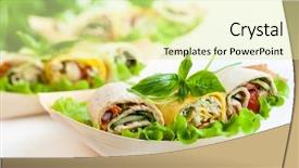  Presentation with fast food healthy - Beautiful presentation theme featuring breakfast burrito - assortment of fresh tortilla wraps backdrop and a blonde colored foreground