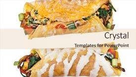  Presentation with breakfast burrito - Beautiful PPT theme featuring breakfast burrito - egg wrap with vegetables backdrop and a lemonade colored foreground