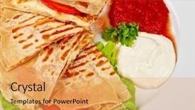  Presentation with breakfast burrito - PPT theme having breakfast burrito - mexican cakes with omelette background and a  colored foreground