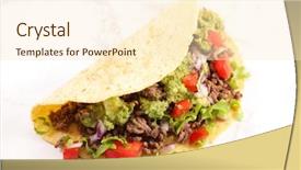  Presentation with taco - Cool new slides with breakfast burrito - taco fajita with beef backdrop and a cream colored foreground
