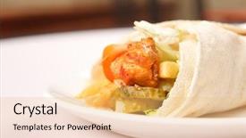  Presentation with tortilla - Presentation theme enhanced with multi coloured stacked oil drums background and a tawny brown colored foreground