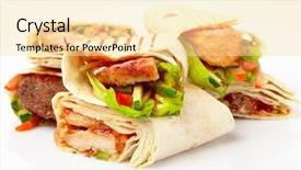  Presentation with leafy vegetables single - Cool new presentation with breakfast burrito - tortilla with vegetables backdrop and a  colored foreground