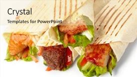  Presentation with hydroponics vegetables hydroponic vegetable - Theme featuring breakfast burrito - tortilla with vegetables background and a  colored foreground