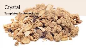  Presentation with muesli - Slides consisting of breakfast cereal - pile of muesli background and a lemonade colored foreground