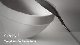  Presentation with breakfast cereal - Colorful slides enhanced with breakfast cereal bowl with spoon on grey backdrop and a gray colored foreground