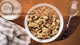  Presentation with breakfast cereal - Presentation having breakfast-cereal-morning-granola background and a coral colored foreground