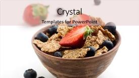  Presentation with breakfast cereal - PPT theme featuring breakfast cereal with healthy berries background and a lemonade colored foreground